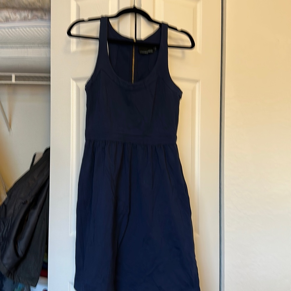 Navy tank summer dress with pockets size small